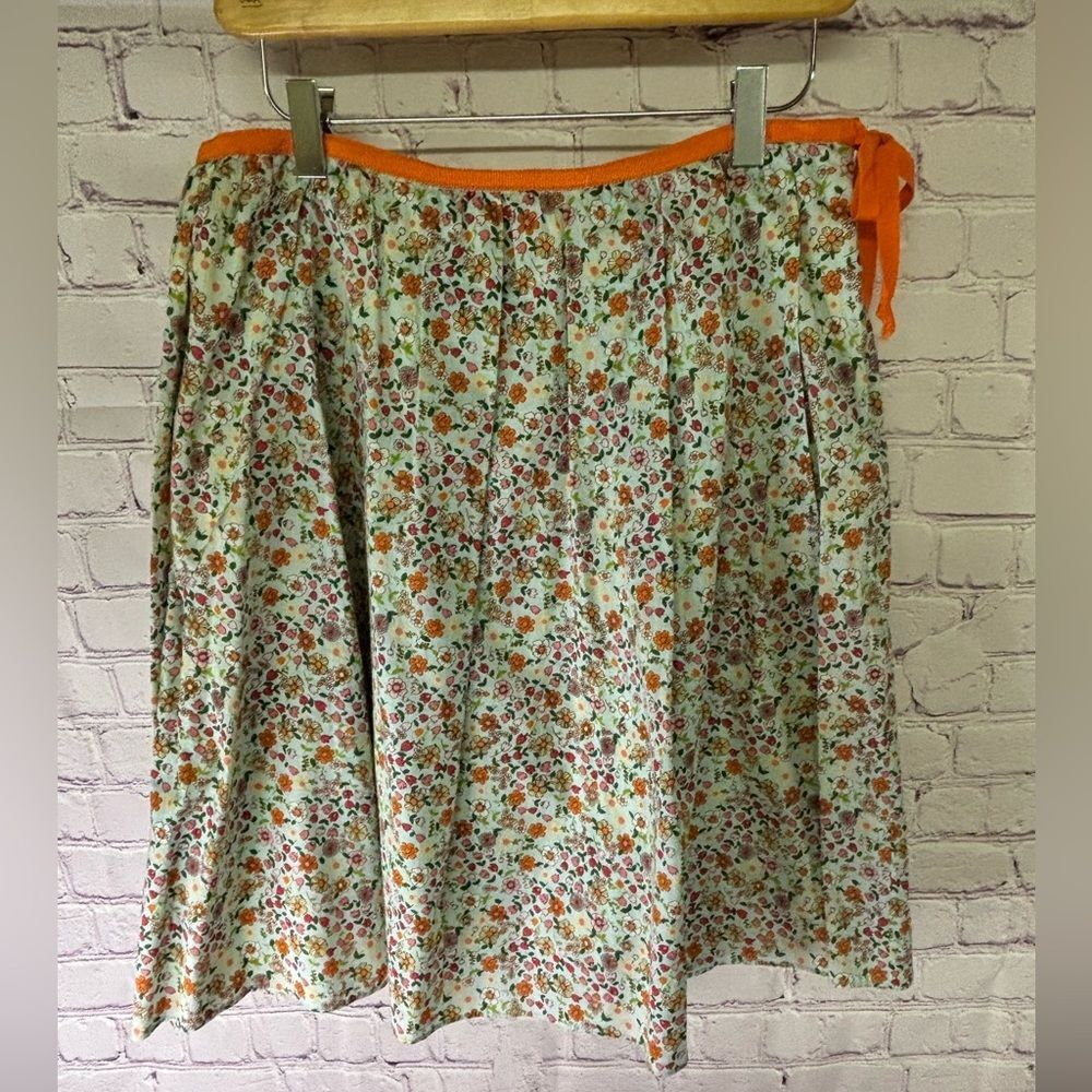 Max Studio Cream Ditsy Floral Above the Knee Boho Cottagecore Cotton Skirt M